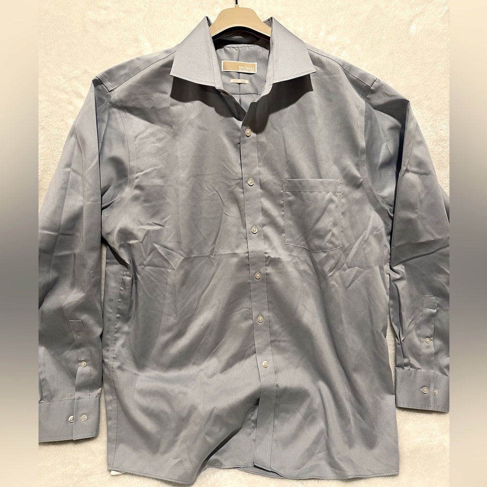 Michael Kors Men's Dress Shirt Size 16 1/2 34/35 No Iron